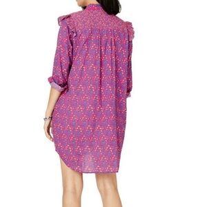 Roller Rabbit Augusta Darya Mini shirtdress Dress floral print cotton size L